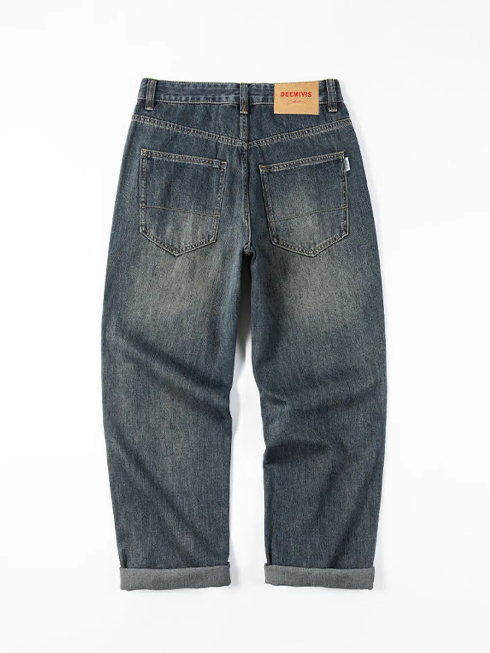 Men's Vintage Wash Loose Fit Jeans, image 8