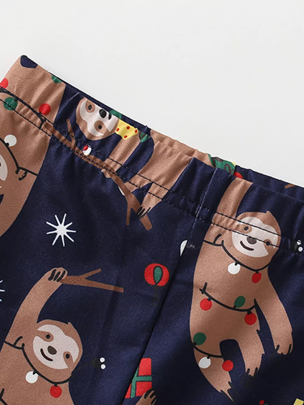 Children's Christmas Sloth Long Sleeve Pajama Set, image 4