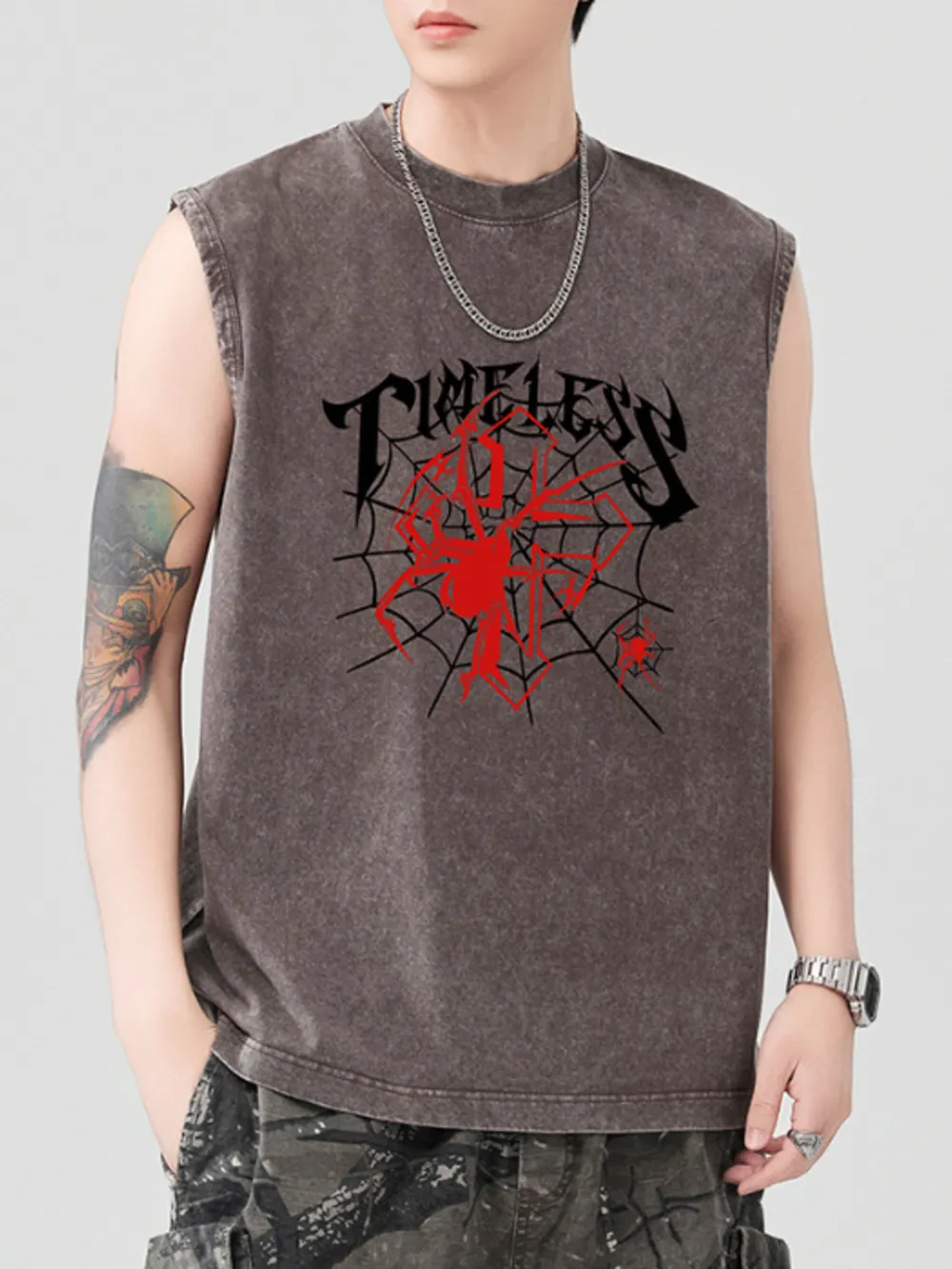 Men's Spider Round Neck Tank, image 10