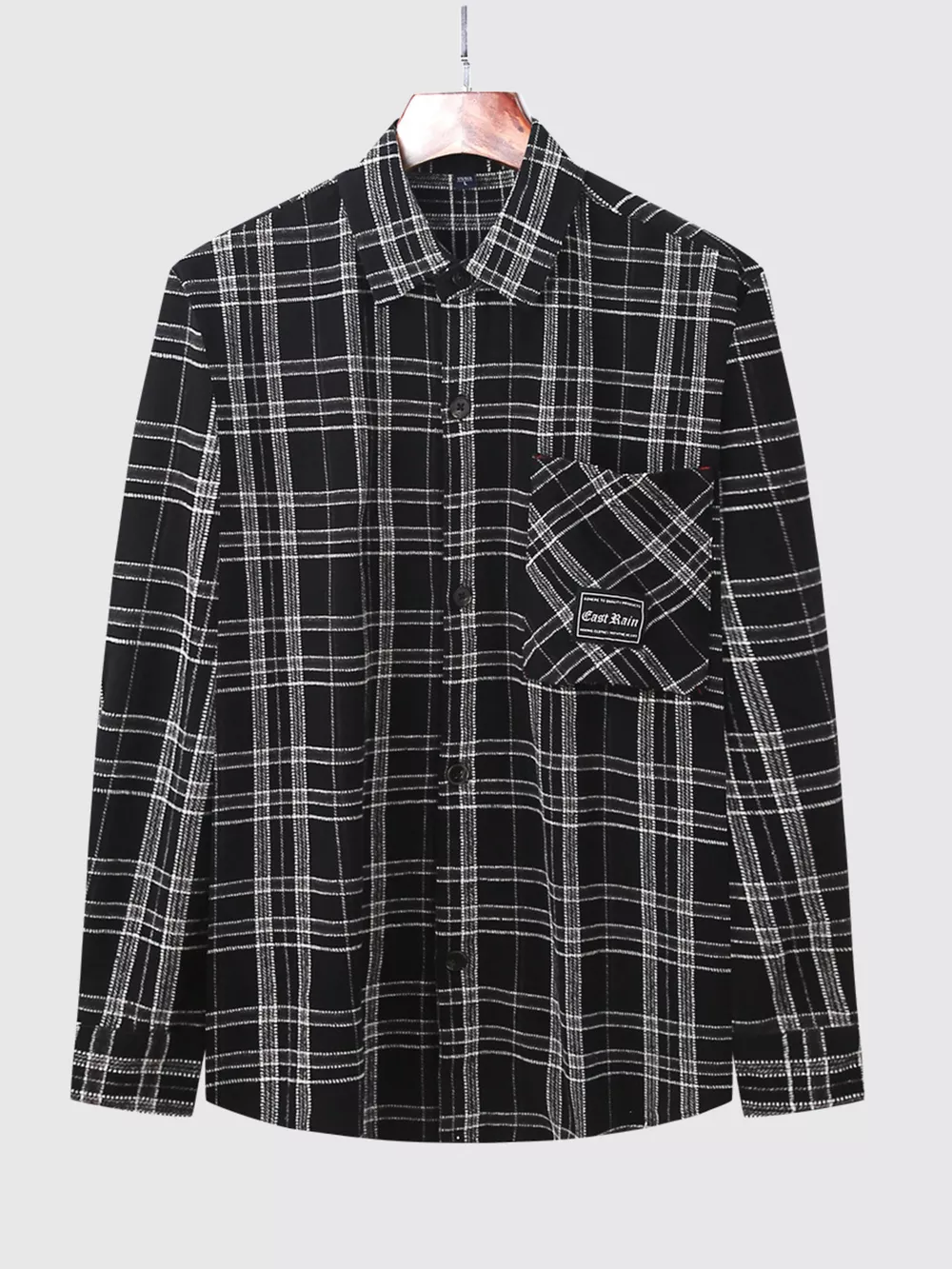 Men's Plus Size Casual Plaid Button Up Shirt