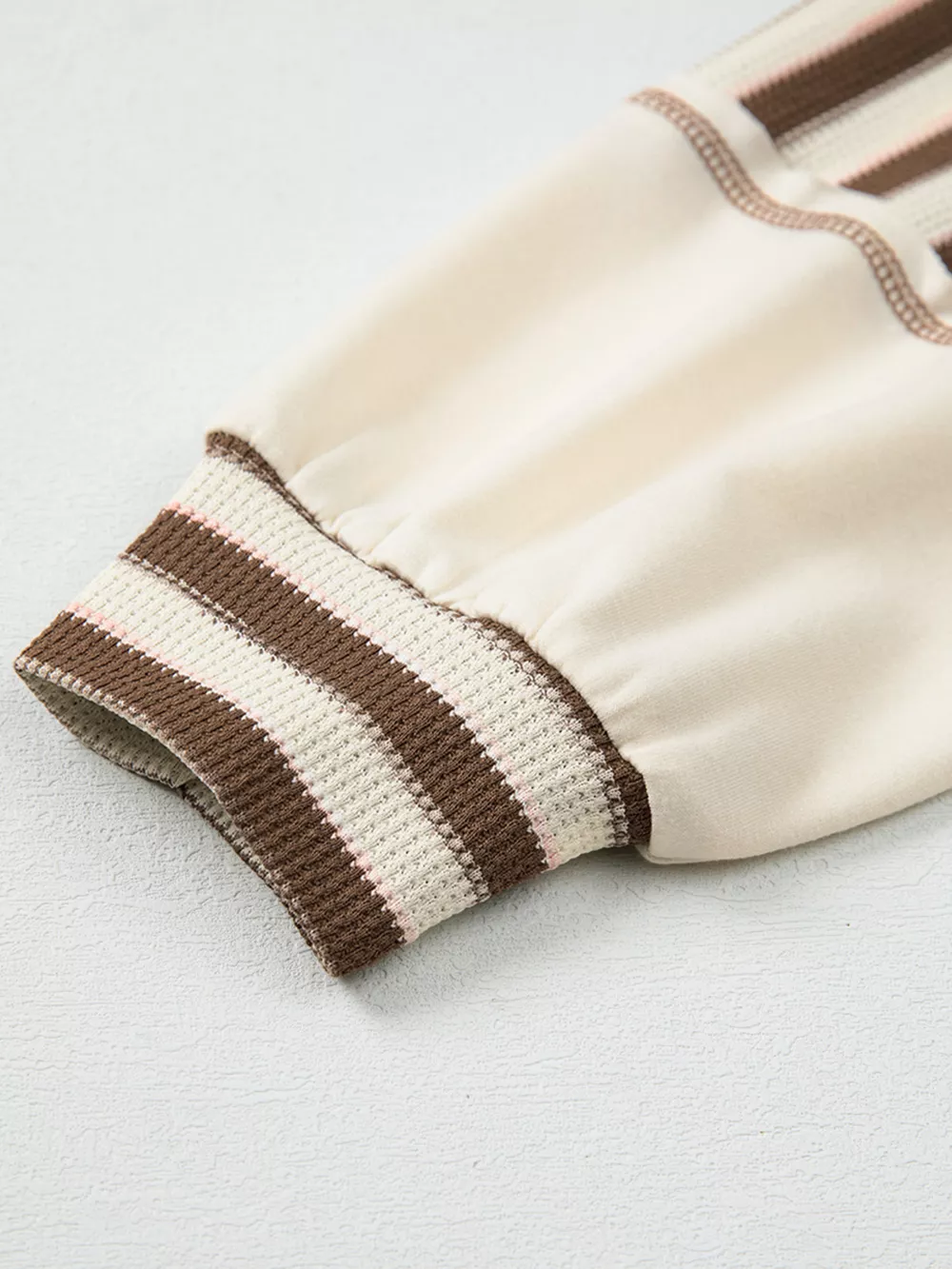 Stripe Stitched Detail Color Block Patchwork Oversized Top, image 27