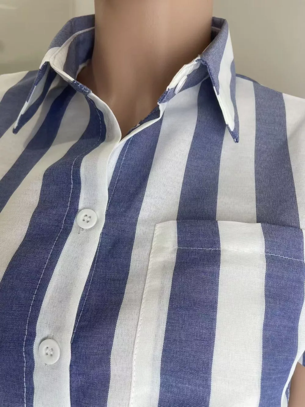 Striped Button Up Top and Shorts Set, image 4