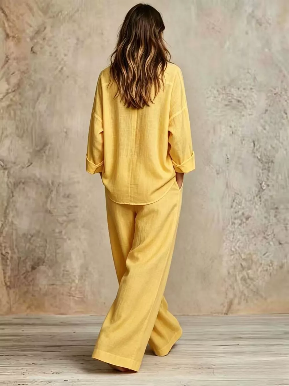 Full Size Button-Down Shirt and Wide-Leg Pants Set Plus Size, image 9
