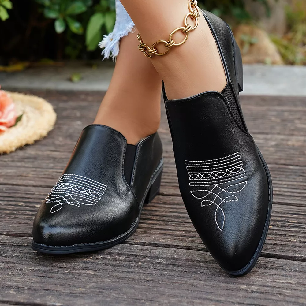 Point Toe Block Heels Loafers, image 9