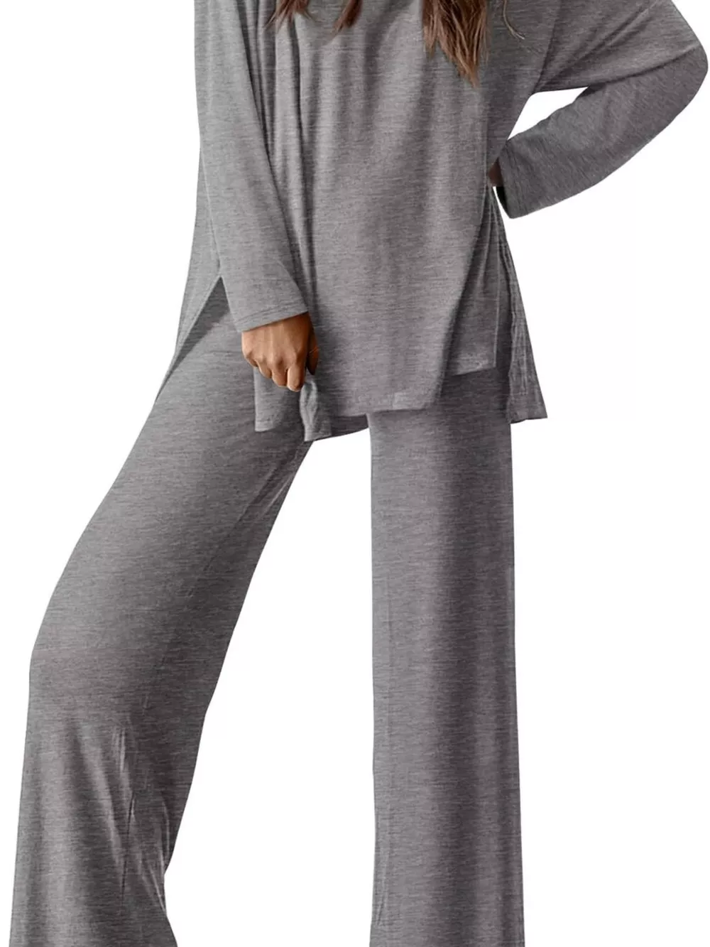 Casual Loose Long Sleeve Top and Wide Leg Pants Set, image 10
