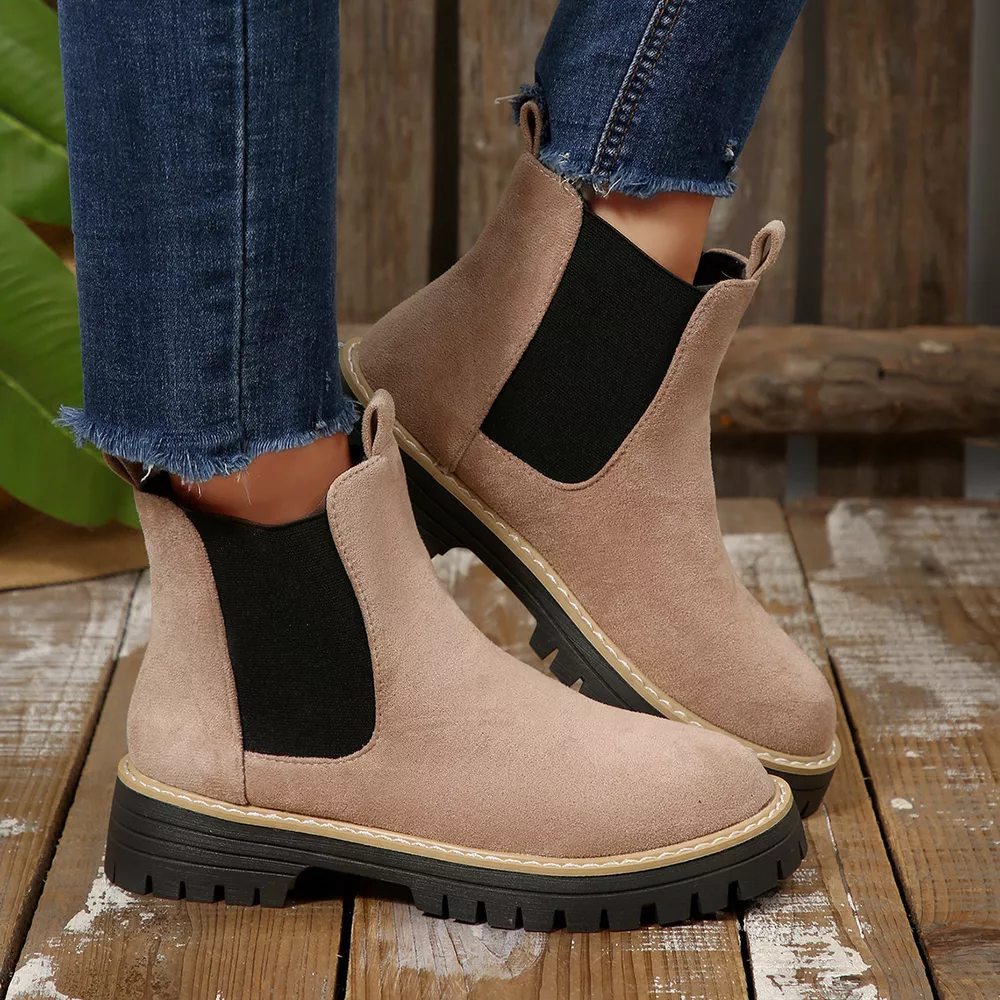 Round Toe Block Heels Boots, image 18