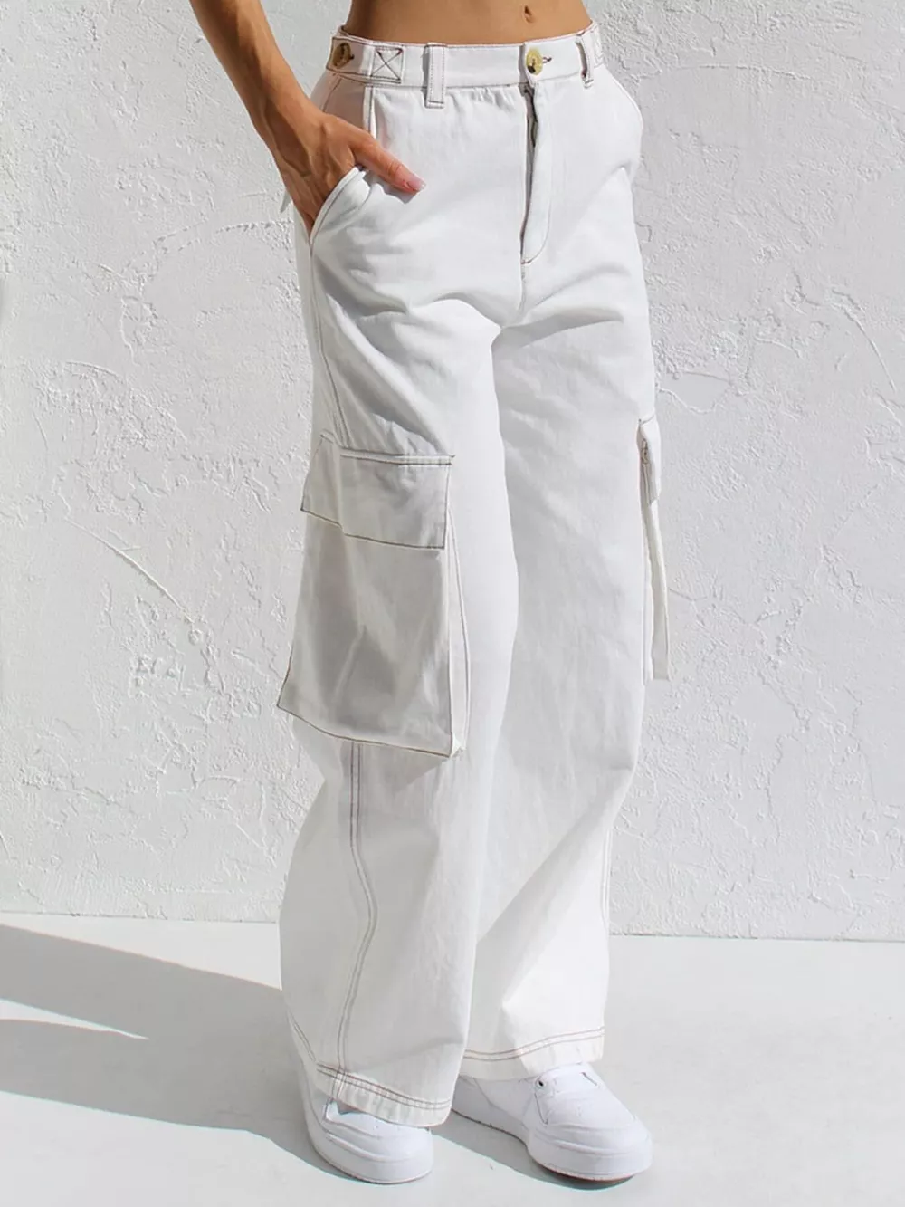 High-Waisted Wide Leg Cargo Jeans, image 23