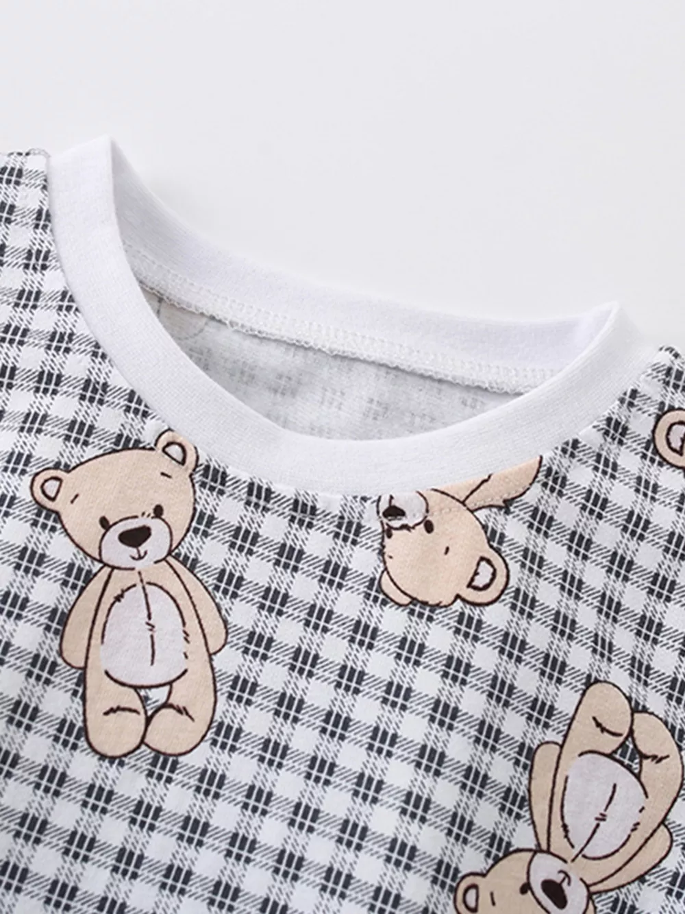 Children's Bear Print T-Shirt and Denim Shorts Set, image 4