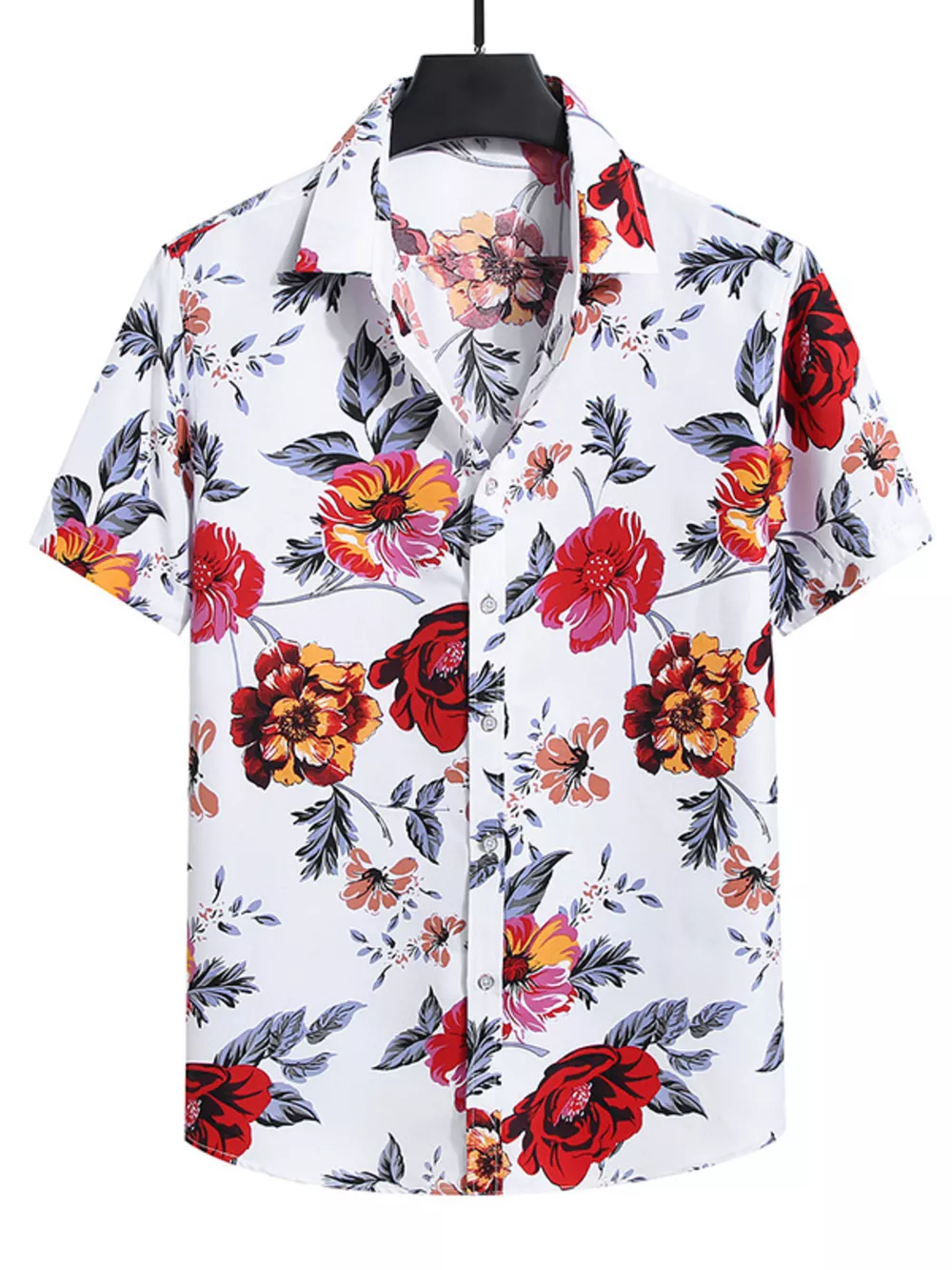 Men's Plus Size Nautical Print Short Sleeve Casual Shirt, image 3