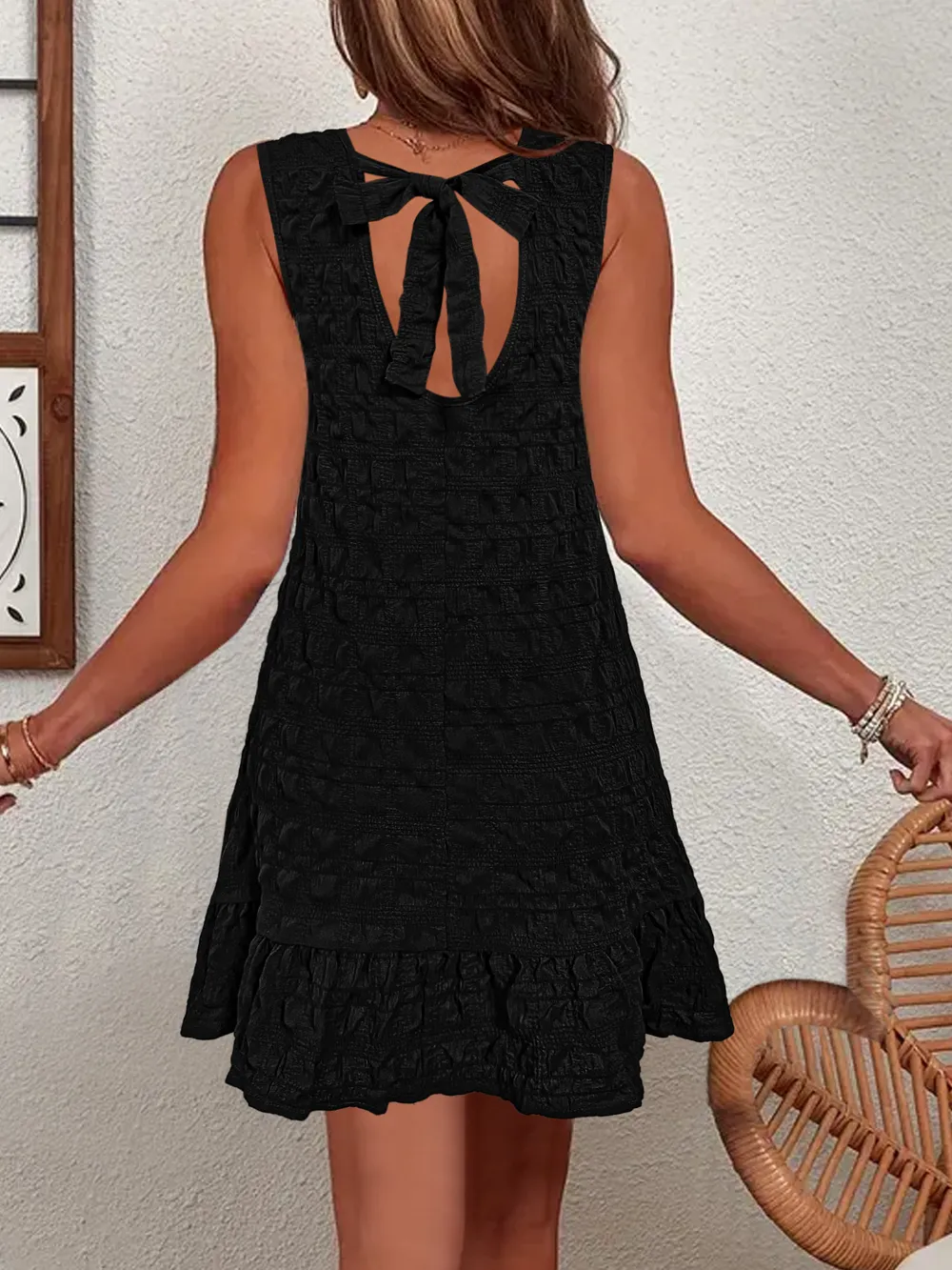 Ruffled Hem Sleeveless Mini Dress, image 5