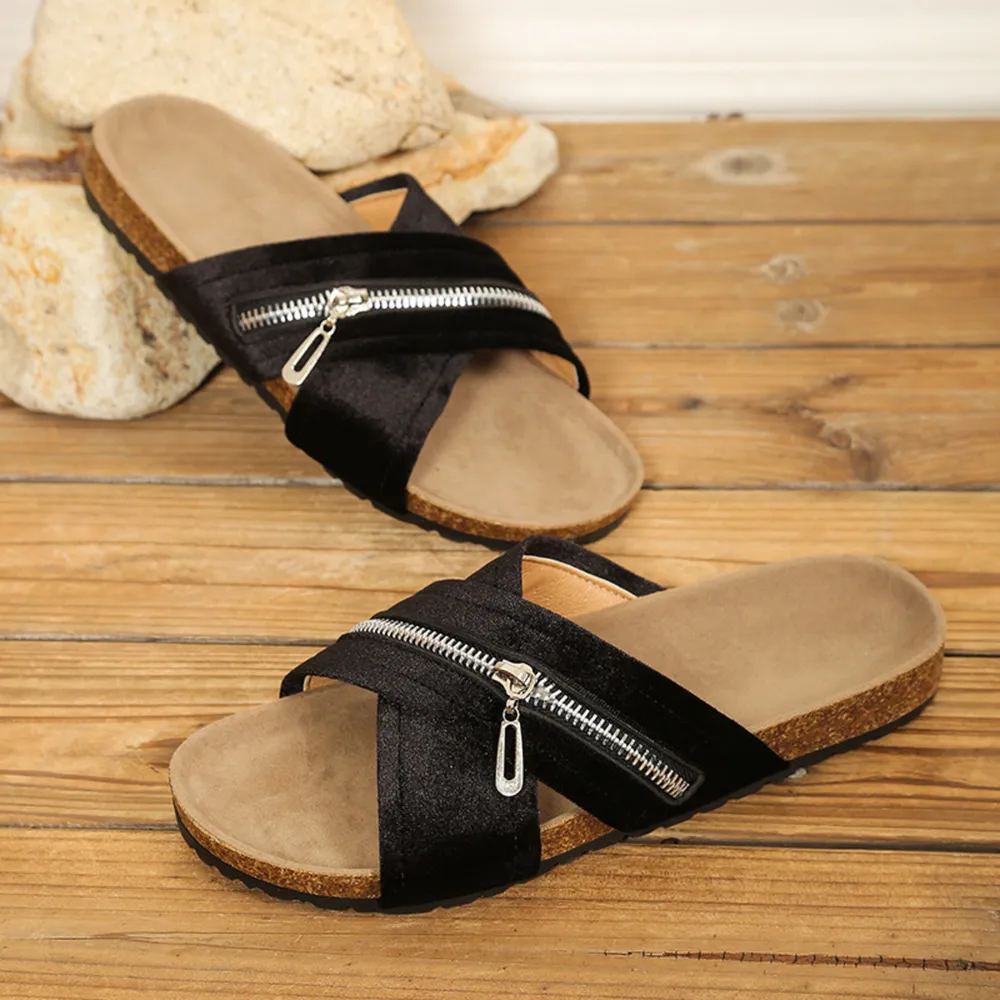 Open Toe Zip Detail Sandals, image 6
