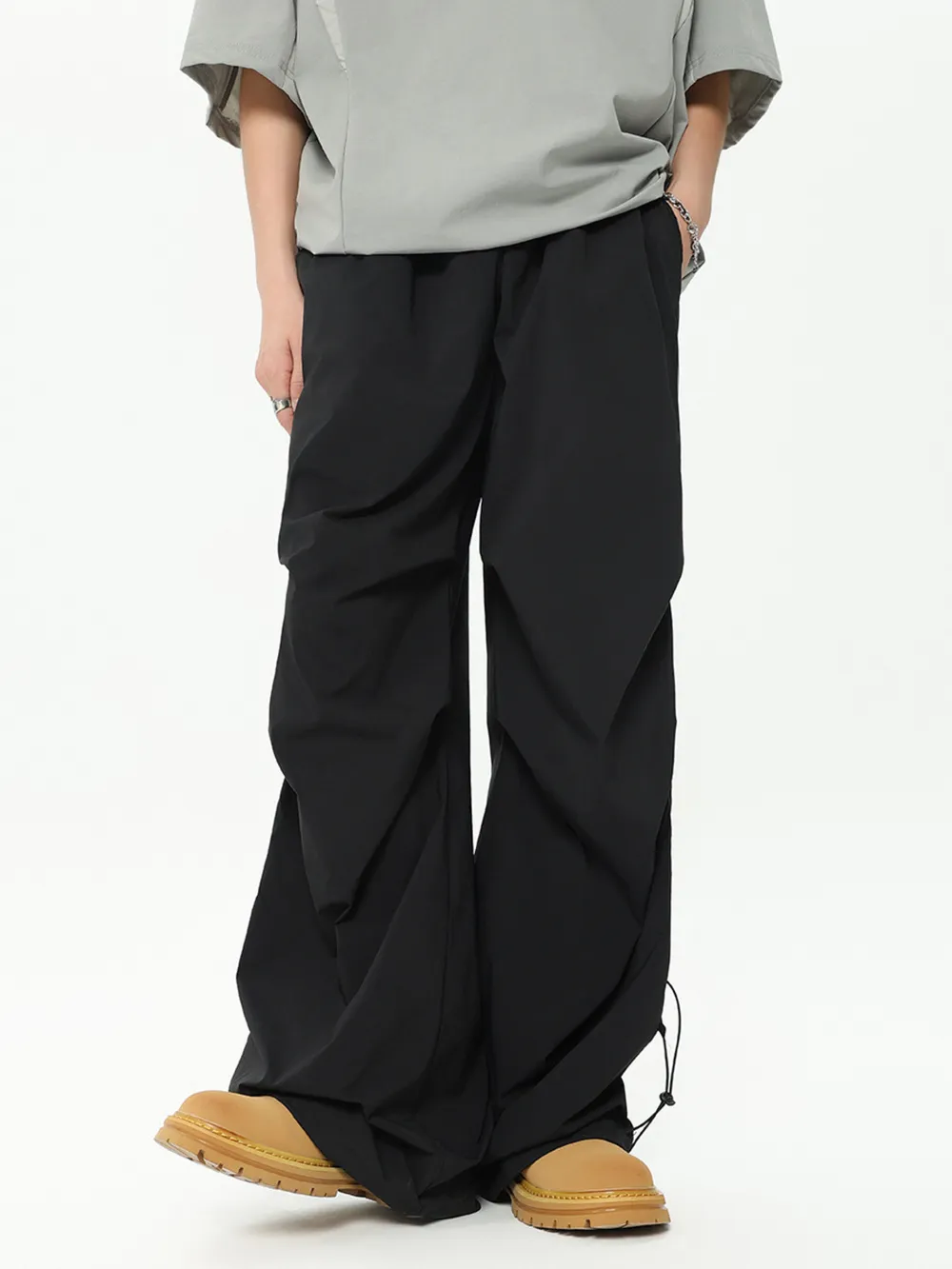 Men's Drawstring Loose Fit Pants, image 4