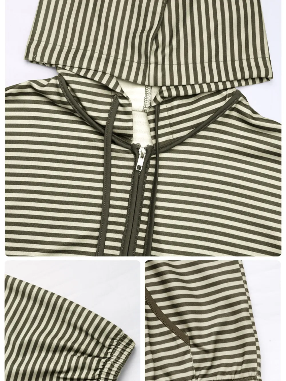 Striped Zip Up Oversized Hoodie, image 12