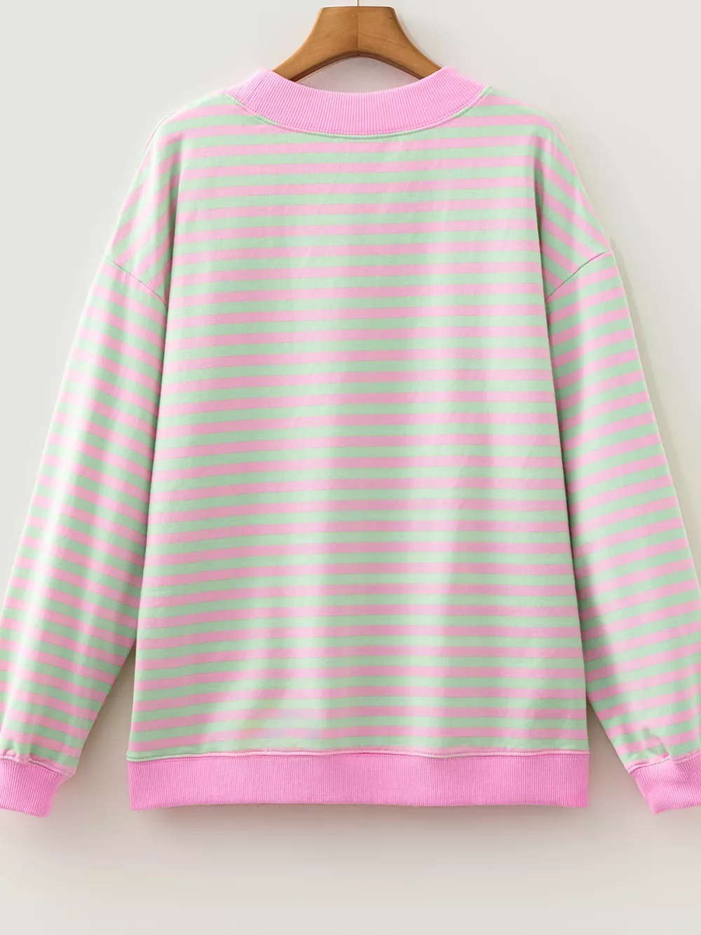 Striped Round Neck Long Sleeve Sweatshirt, image 3