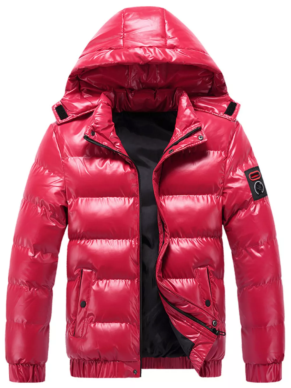Men's Plus Size Zip Up Hooded Puffer Jacket, image 4
