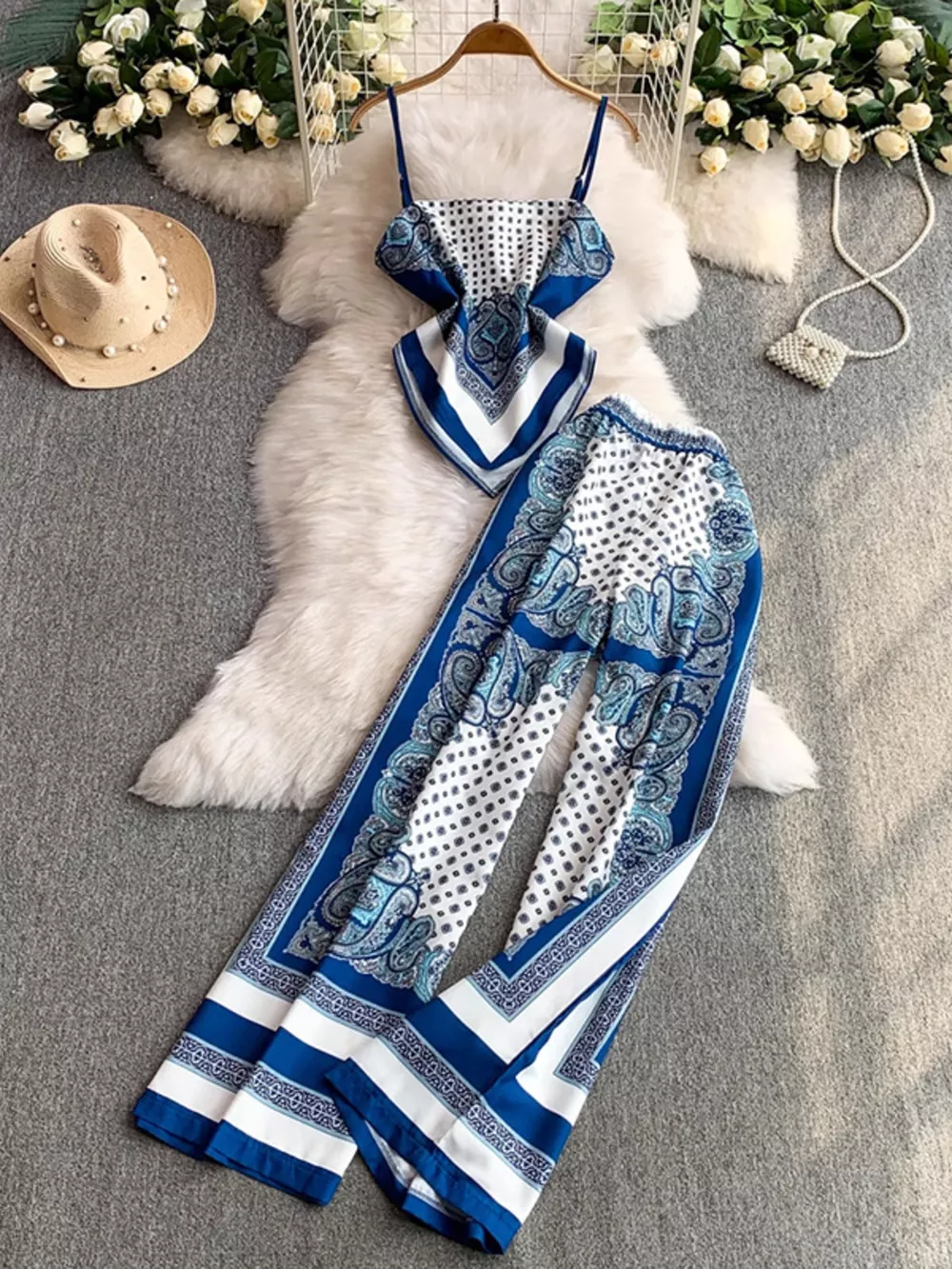 Tie Back Printed Cami and Pants Set, image 25