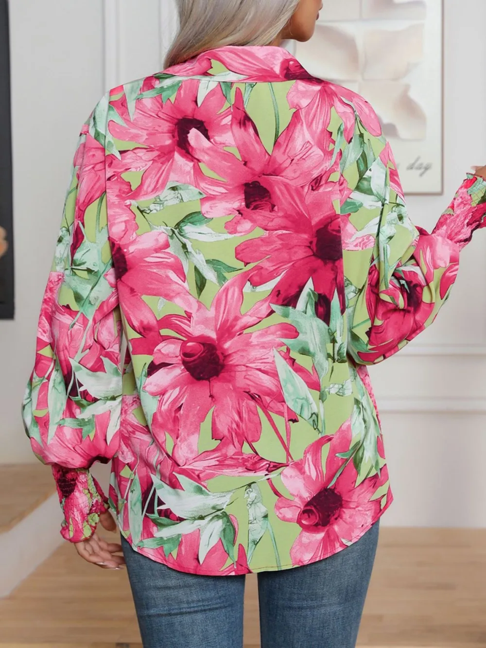 Printed Button Up Long Sleeve Shirt, image 16