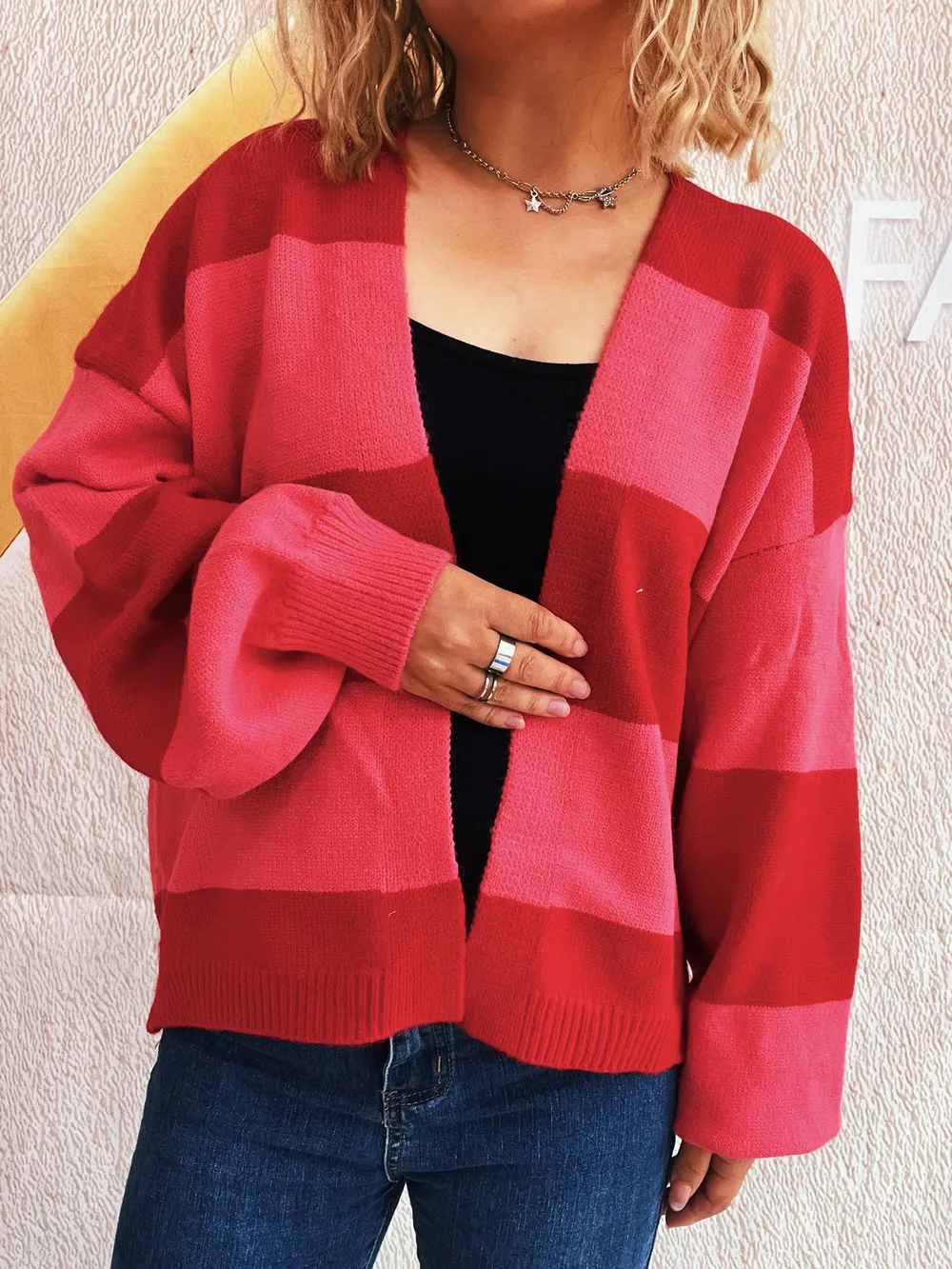 Color Block Open Front Cardigan, image 20