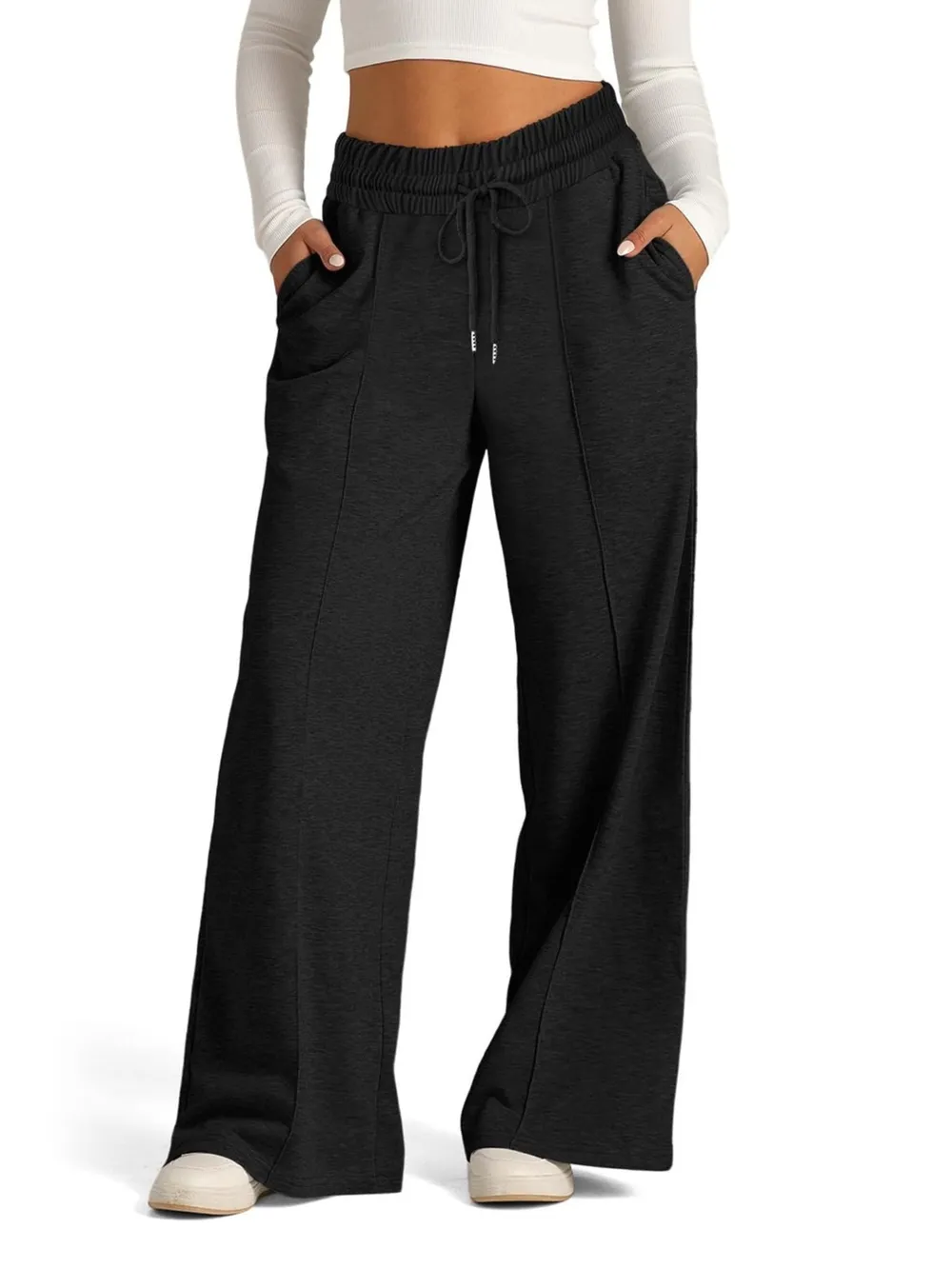 Full Size Drawstring Relaxed Fit Wide Leg Pants Plus Size, image 21