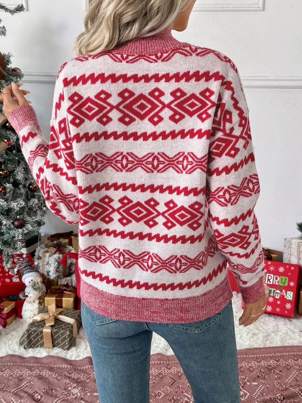 CHEERS Christmas Round Neck Long Sleeve Sweater, image 6