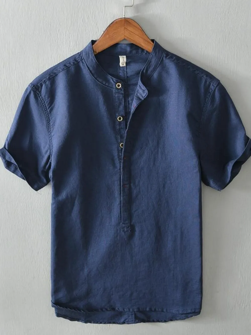 Men's Full Size Casual Button Detail Short Sleeve Blouse Plus Size, image 8