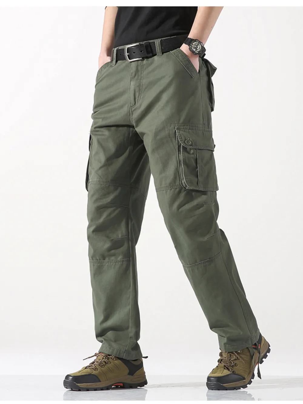 Men's Wide Leg Cargo Pants, image 6