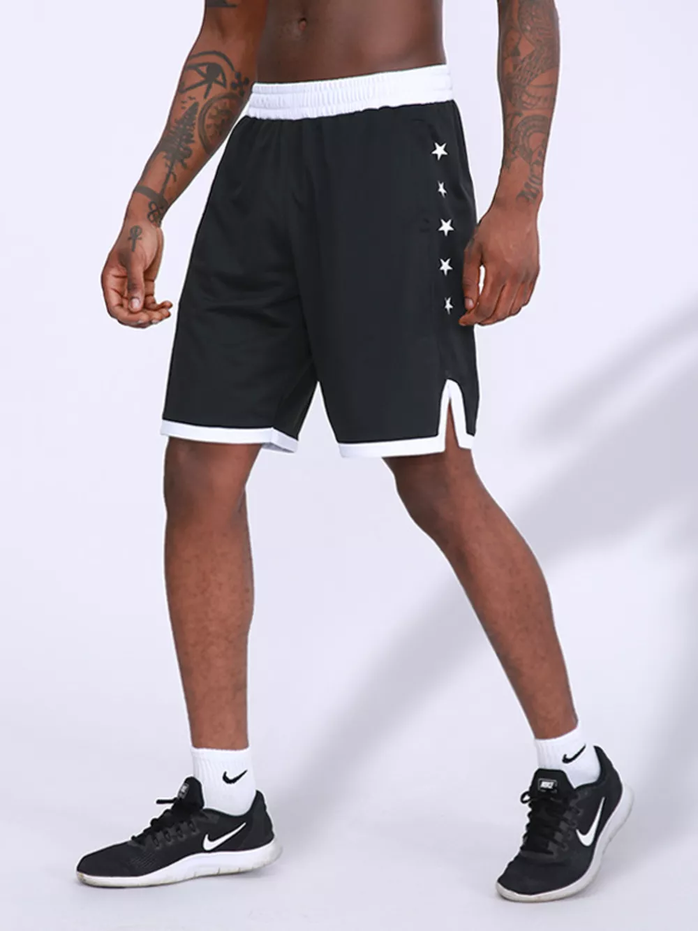 Men's Star Print Breathable Active Shorts