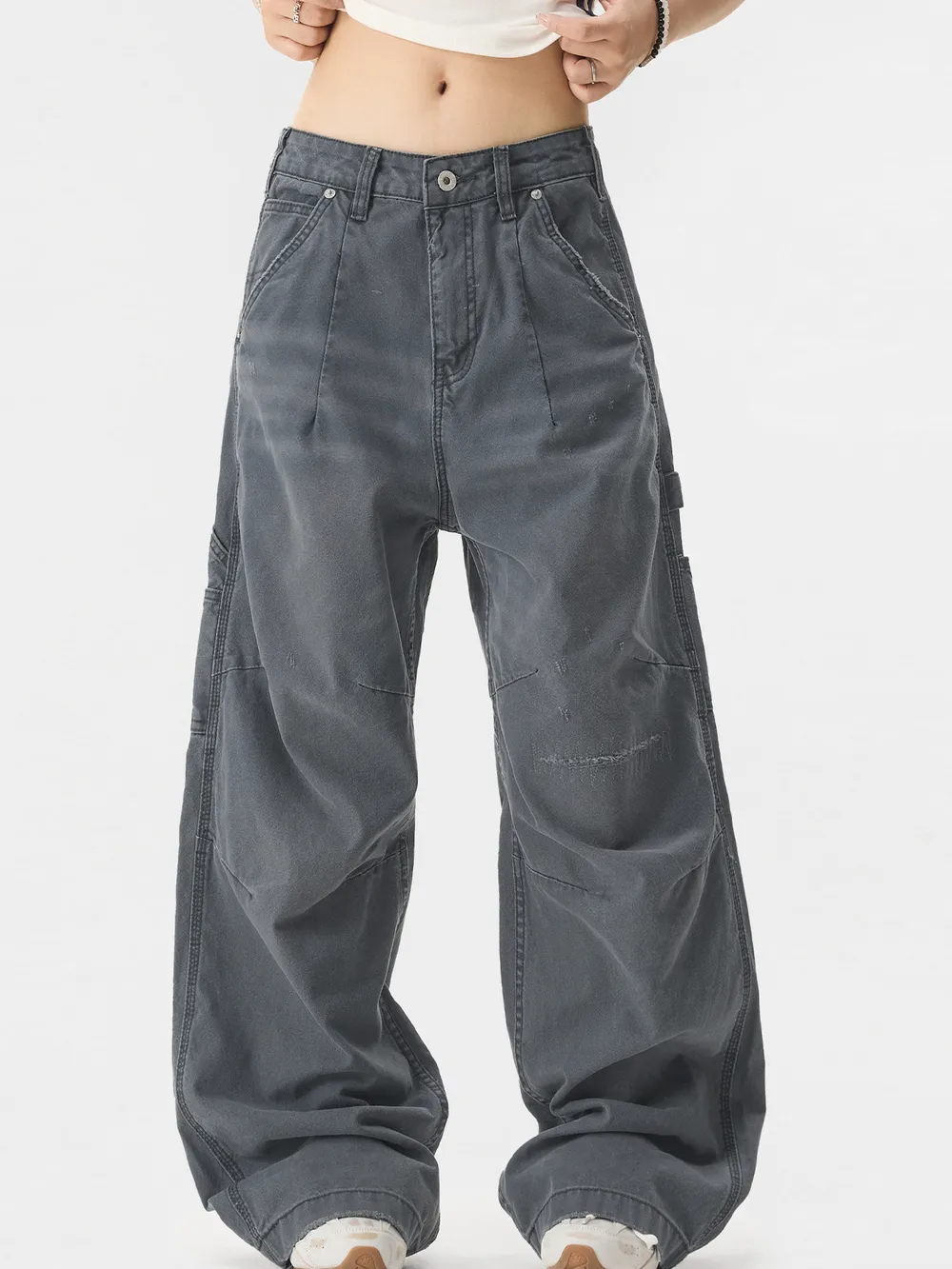 Men's Wide Leg Cargo Pants with Multi Pockets