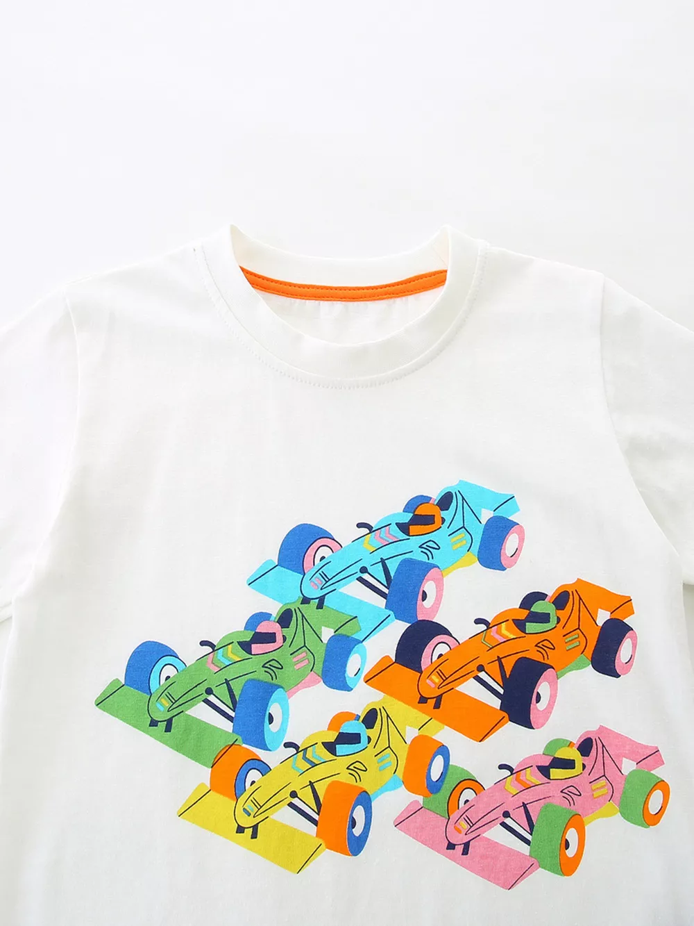 Children's Racing Car Graphic Round Neck T-Shirt, image 3