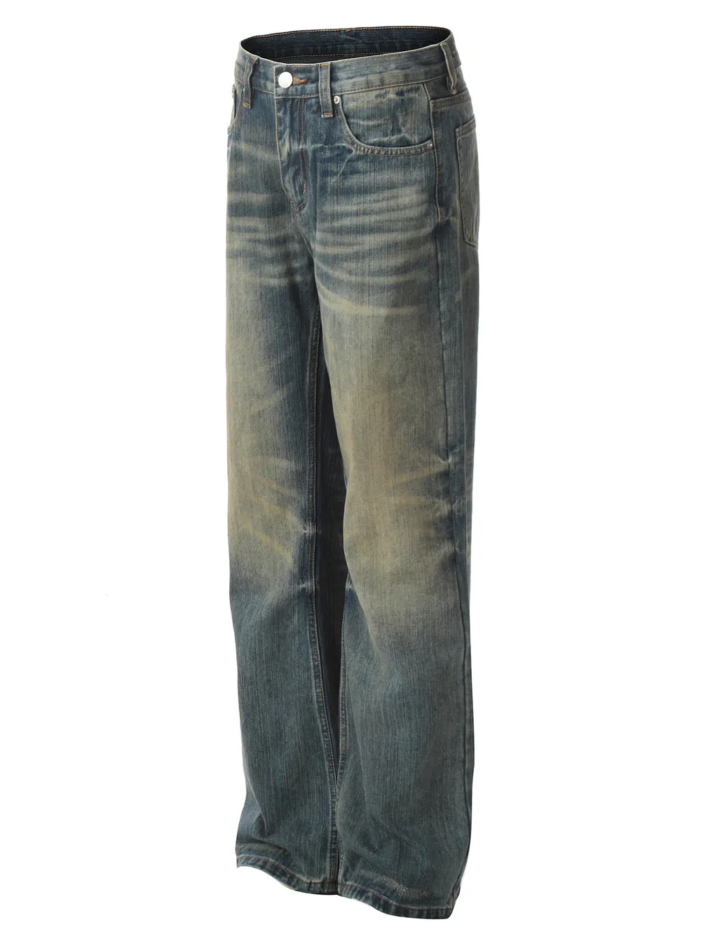 Men's Wash Straight Leg Jeans, image 2