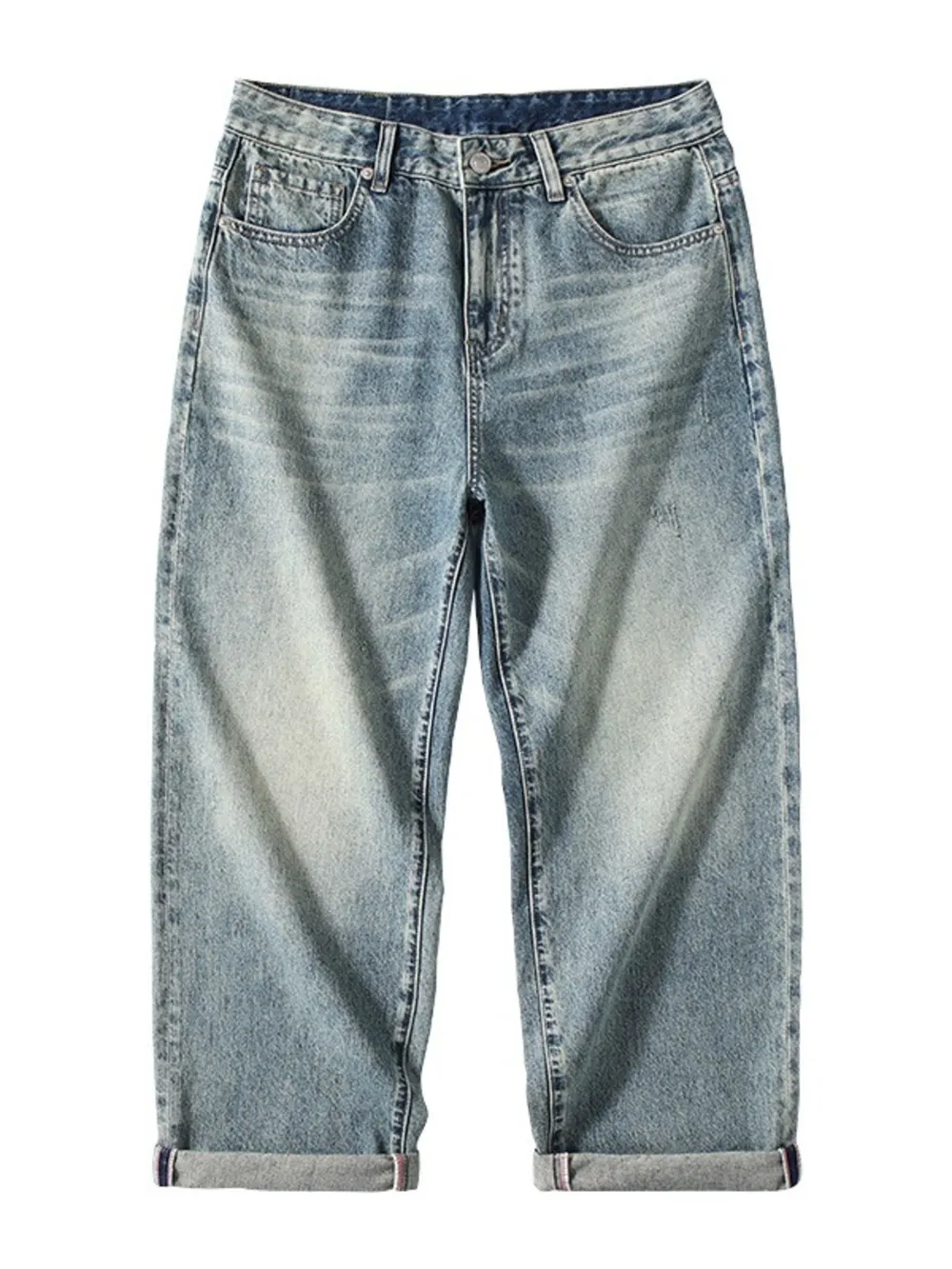 Men's Washed Wide Leg Jeans, image 6