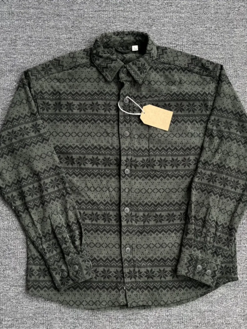 Men's Printed Button Up Long Sleeve Shirt, image 4