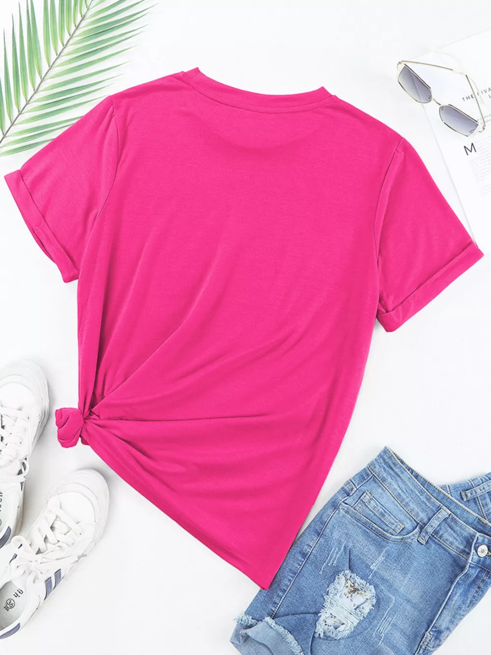 Rhinestone Heart Graphic Crew Neck Valentines Tee, image 6
