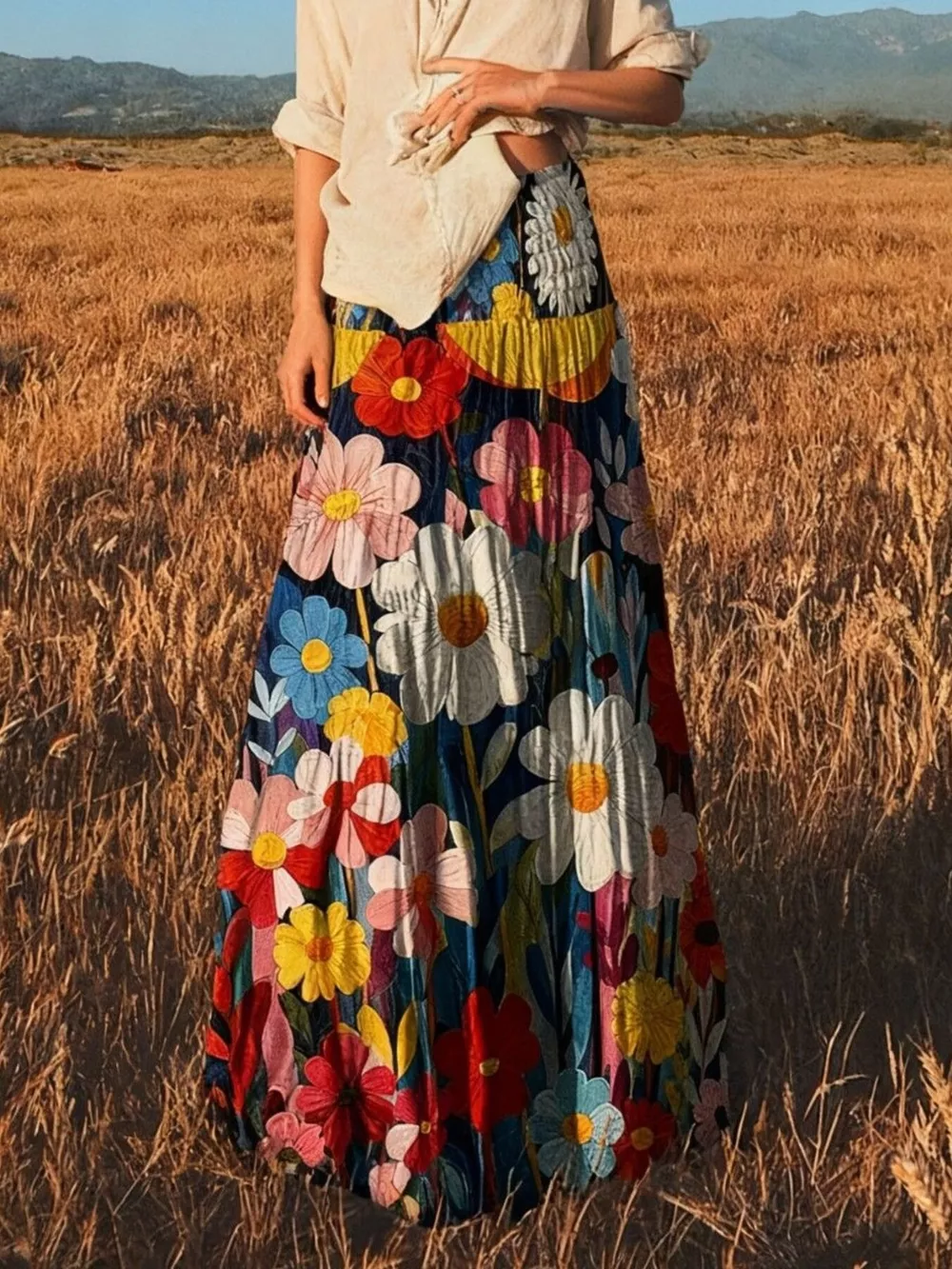 Floral Print High-Waisted Maxi Skirt, image 5