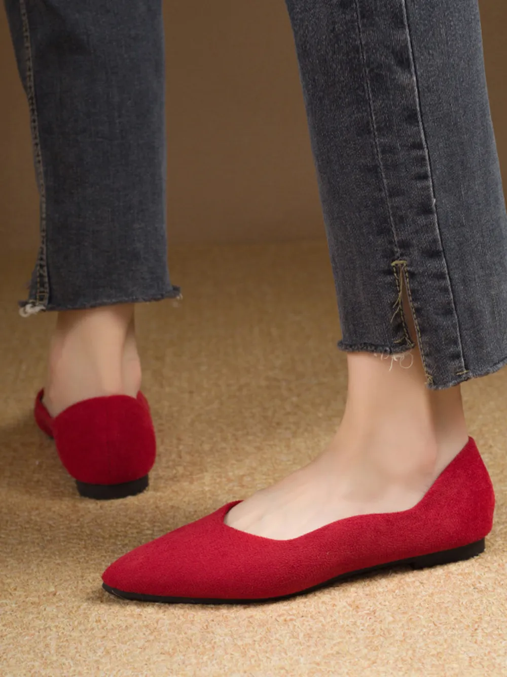 Solid Color Point Toe Slip-Ons, image 12