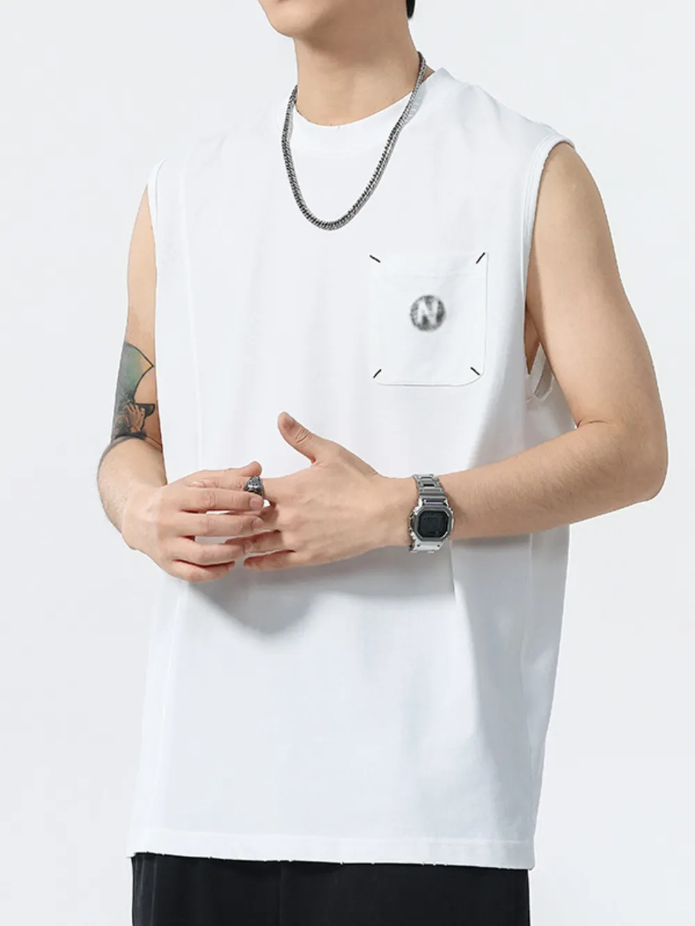 Men's Plus Size Round Neck Tank, image 2