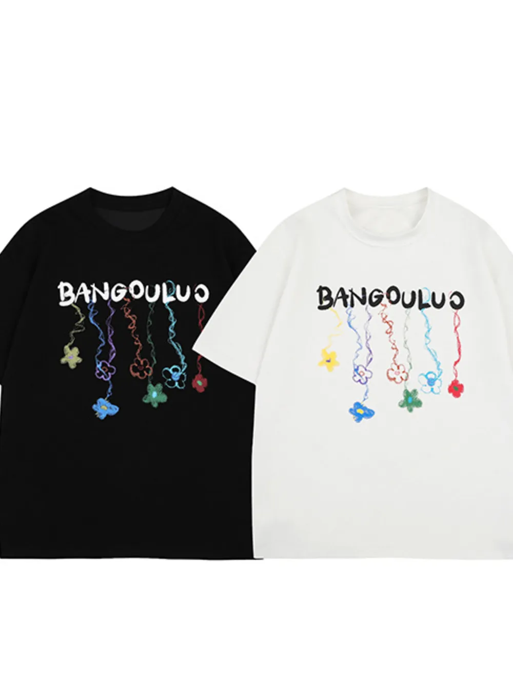 Men's BANGOULUO Colorful Hanging Butterflies Graphic T-Shirt, image 4