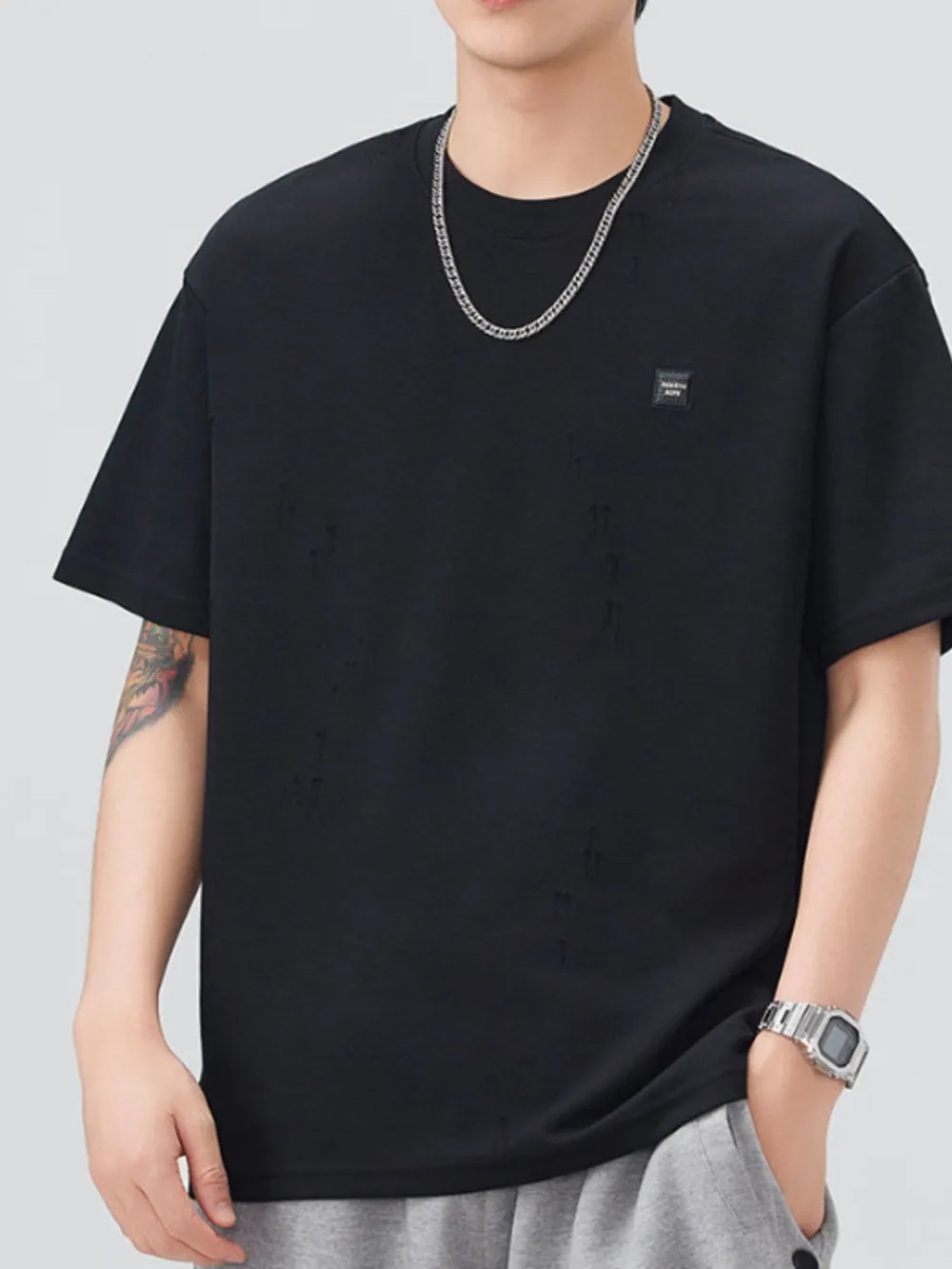Men's Plus Size Round Neck Short Sleeve T-Shirt