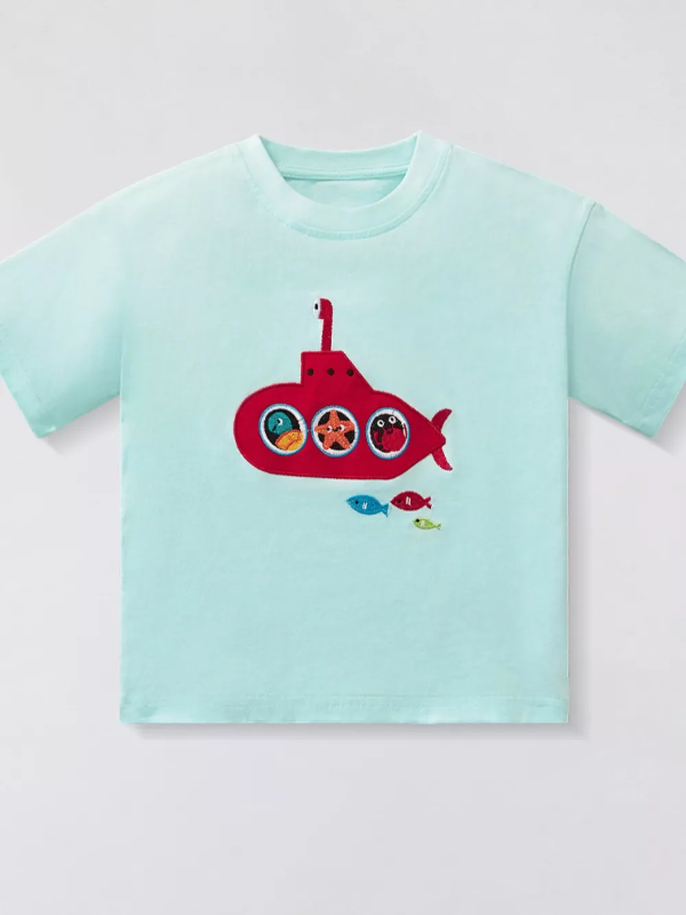 Children's Embroidered Round Neck T-Shirt
