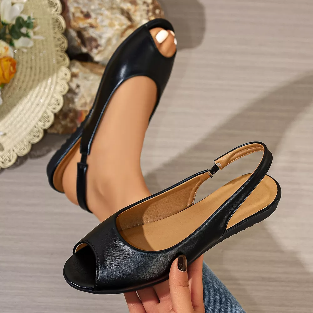 Peep Toe Flats Sandals, image 7