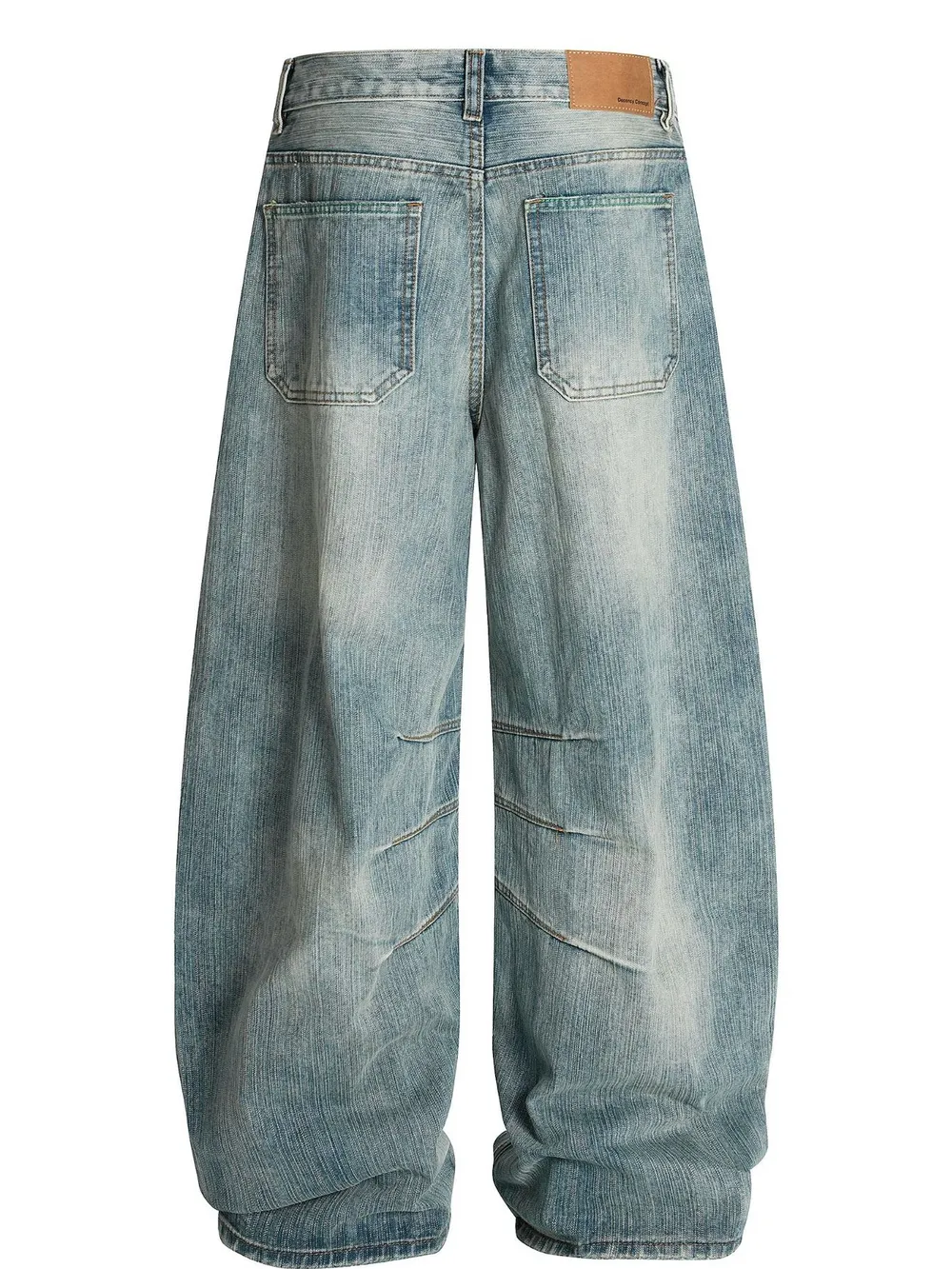 Men's Wide Leg Relaxed Fit Vintage Wash Jeans, image 3