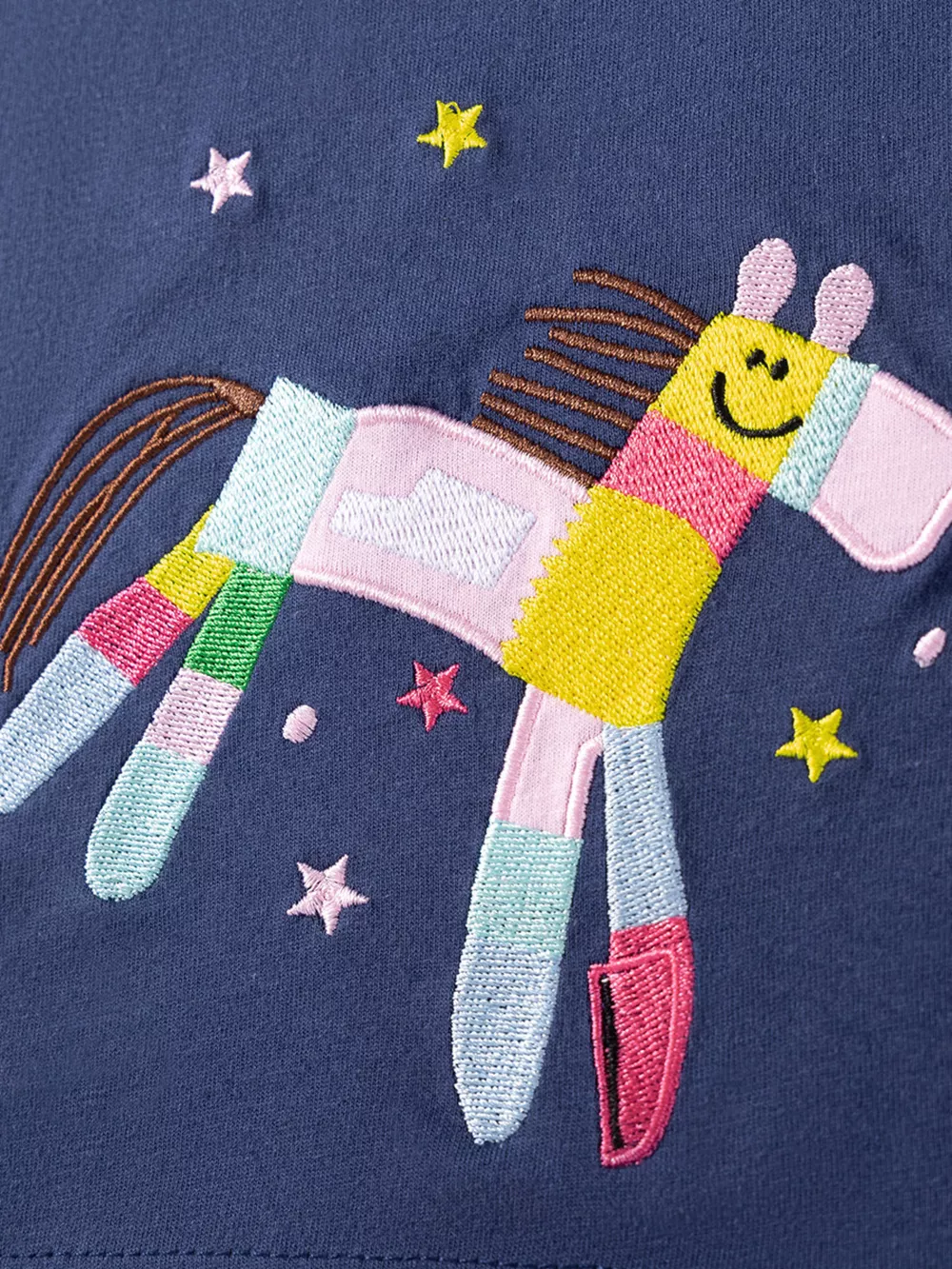 Children's Horse Embroidered Peter Pan Collar Dress, image 5