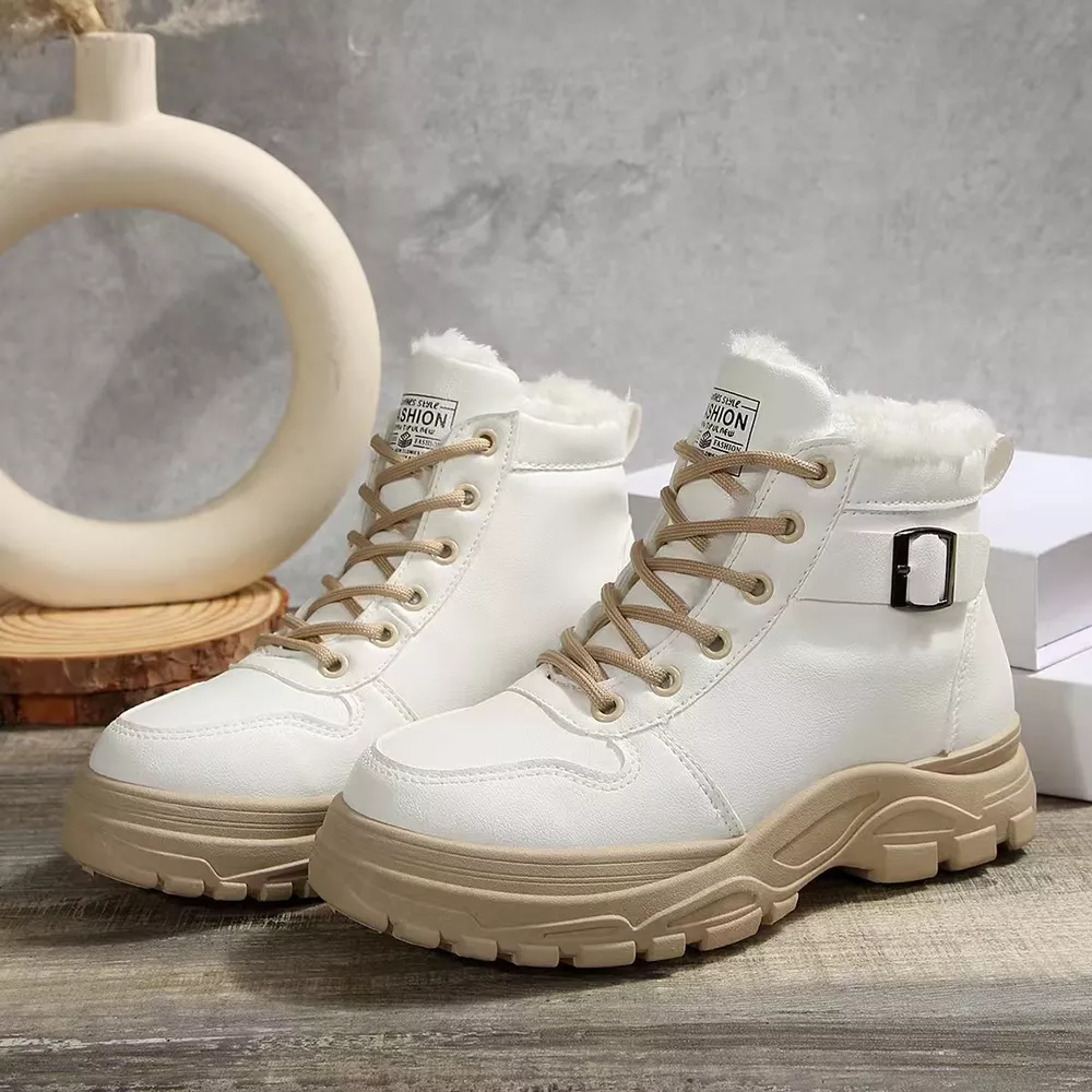 Lace-Up Ankle Boots with Buckle Detail, image 5