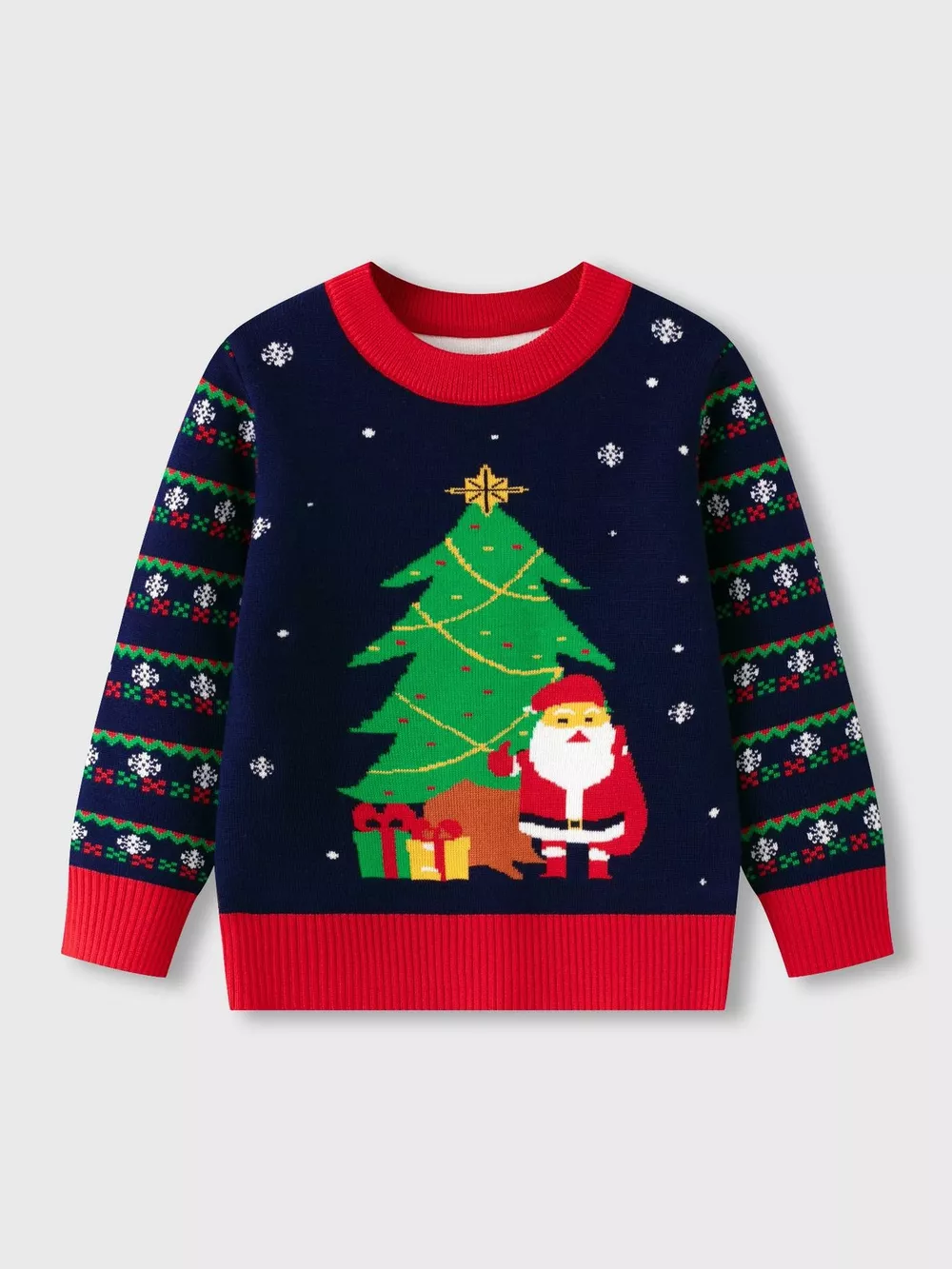 Children's Christmas Tree Round Neck Sweater, image 14
