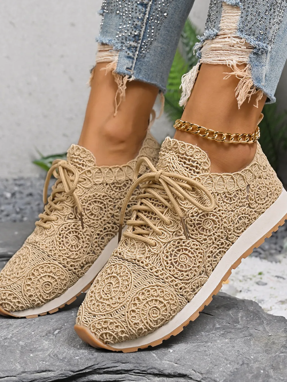 Mesh Lace Up Sneakers, image 14
