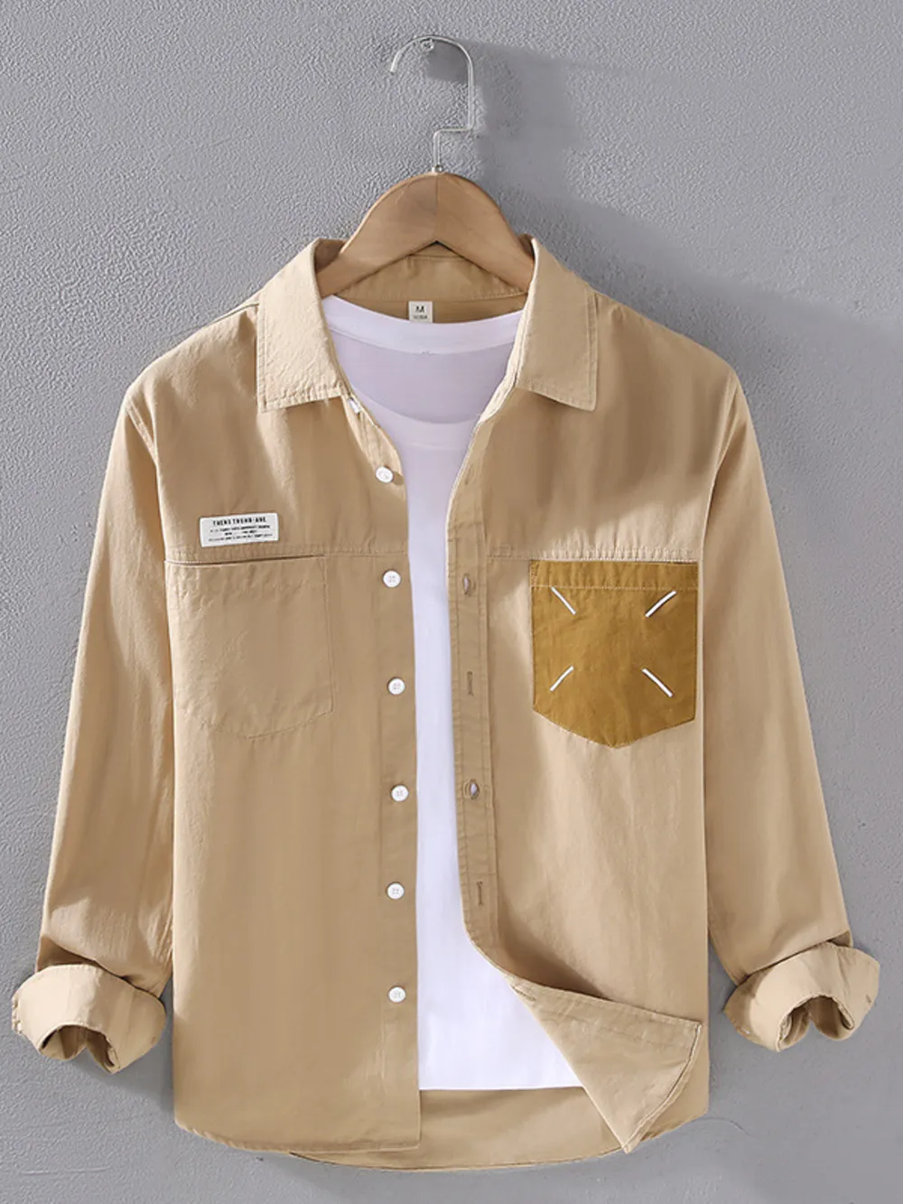 Men's Plus Size Button Up Long Sleeve Shirt, image 3
