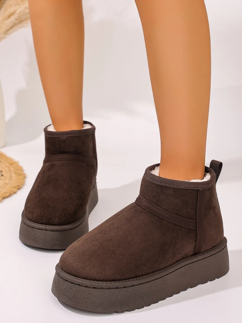 Platform Winter Ankle Boots with Cozy Fleece Lining, image 10