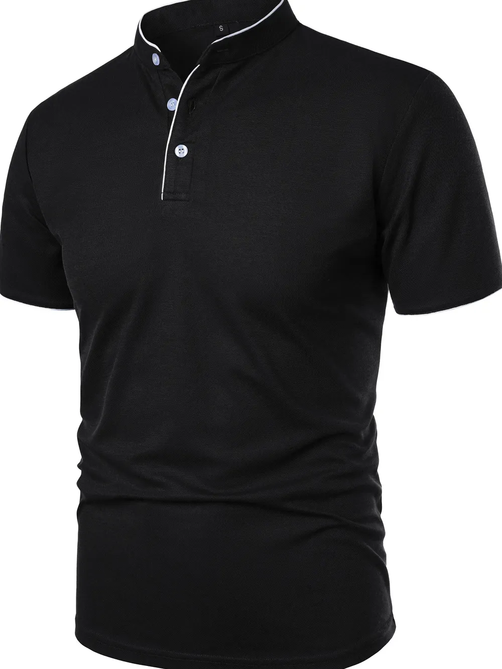 Men's Full Size Short Sleeve Contrast Trim Polo Plus Size, image 2