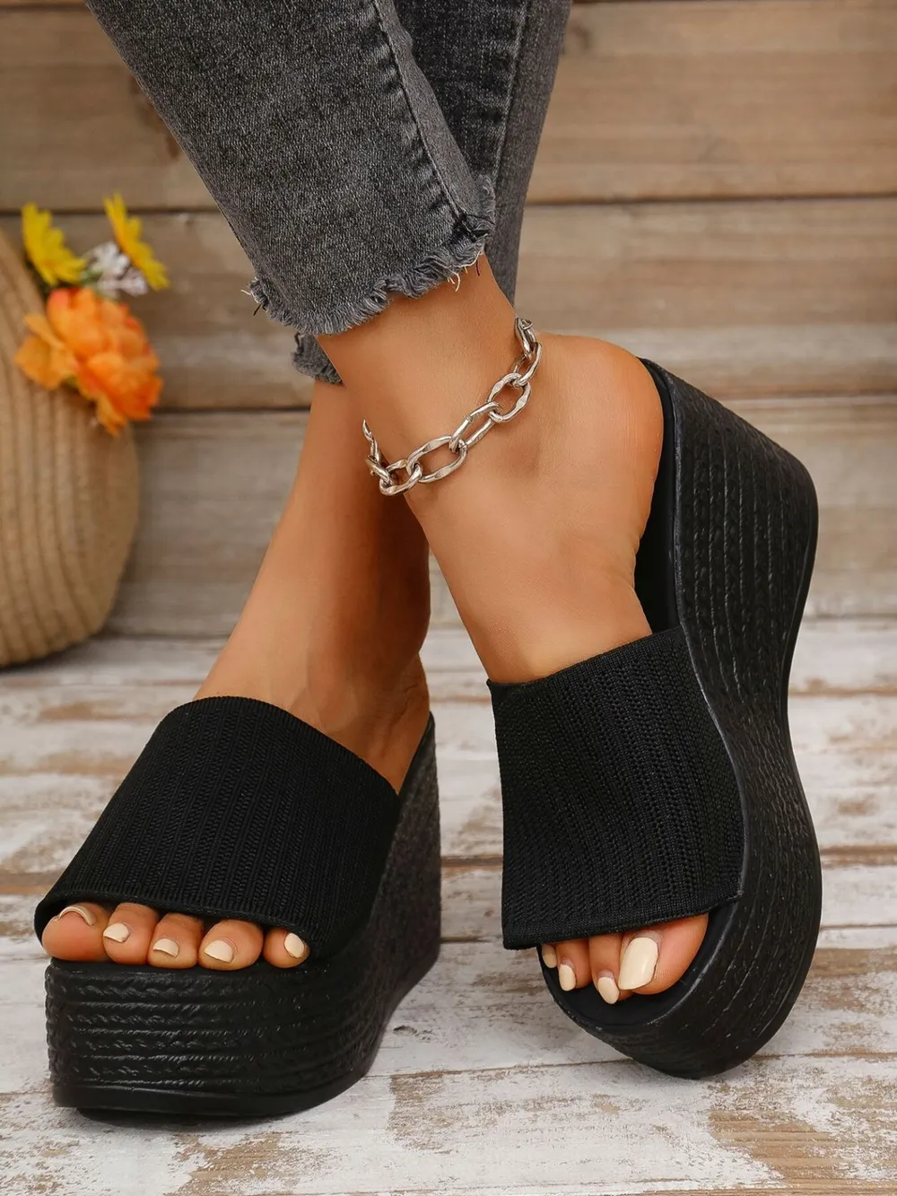 Open Toe Platform Wedge Sandals, image 4