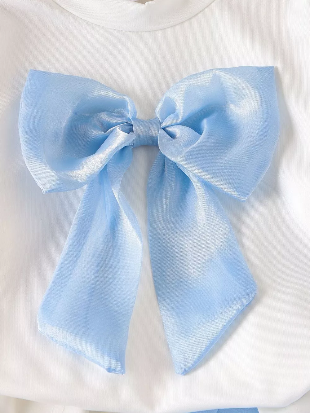 Children's Bow Round Neck Top and Pants Set, image 3